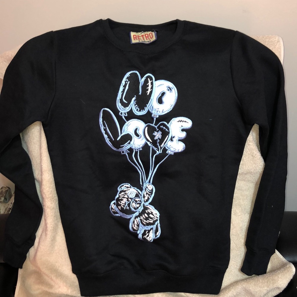 Retro Label No Love Crew Neck Sweater